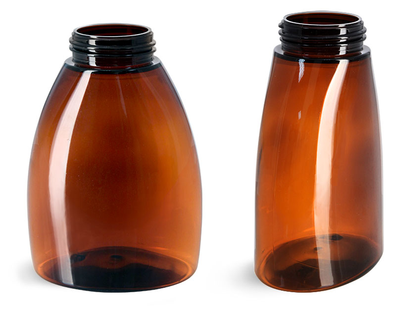SKS Bottle & Packaging - Plastic Bottles, Amber PET Bottles w/ Black