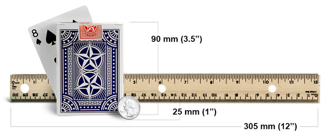What are the dimensions of a standard playing card?
